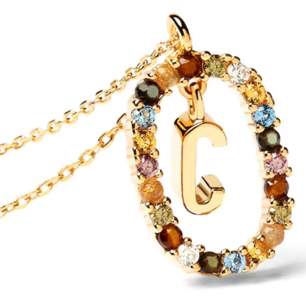 PD PAOLA LETTER C 18KT GOLD PLATED NECKLACE BRAND NEW APROX 19 inches